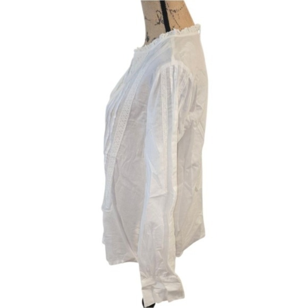 Calypso St. Barth White Lace Detail Women's Long Sleeve Top Size Large NEW - Picture 4 of 7